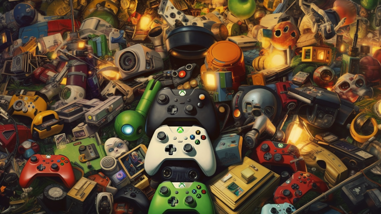 xbox controller and games symbolising the cultural impact and legacy of the xbox
